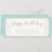 アクアハッピーバースデー商品券カード 招待状 (正面/裏面)