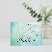 アクアハミングバードウォーターカラーテーブル番号 ポストカード (スタンド正面)