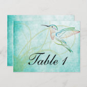 アクアハミングバードウォーターカラーテーブル番号 ポストカード (正面/裏面)