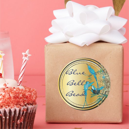 アクアハミングバードスワール ラウンドシール (パーティー)