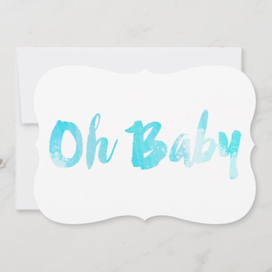 アクアハンドレタータードウォーター色男の赤ちゃんシャワー 招待状 (裏面)