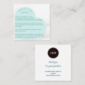 アクアハートアー気にチジュエリー指示感謝してい指示 スクエア名刺 (正面/裏面)