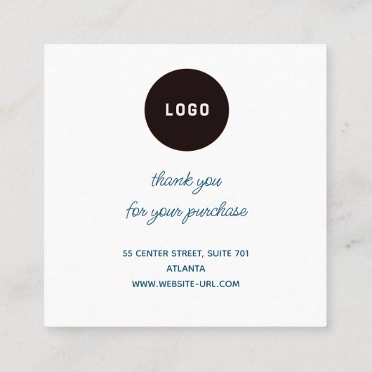 アクアハートアー気にチジュエリー指示感謝してい指示 スクエア名刺 (裏面)