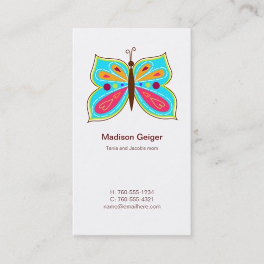 アクアバタフライママー通話カード コーリングカード (正面)