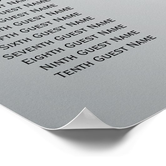 アクアバラとシルバーウェディングレセプションシート ポスター (角)