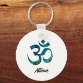 アクアバード羽毛パターンオブジェクトモデル記号2-inアルミニウム キーホルダー (正面)