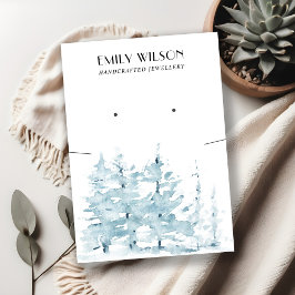 アクアパインツリーフォレストネックレスイヤリングディスプレイ 名刺