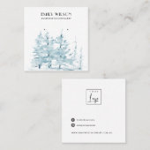 アクアパイン材冬林スタッドイヤリングディスプレイ スクエア名刺 (正面/裏面)