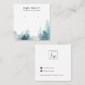 アクアパイン材冬林スタッドイヤリングディスプレイ スクエア名刺 (正面/裏面)