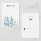 アクアパイン材冬林スタッドイヤリングディスプレイ 名刺 (正面/裏面)