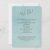 アクアパステル結婚のバラ背景 招待状 (裏面)