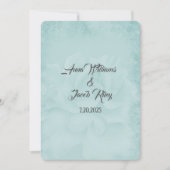アクアパステル結婚のバラ背景 招待状 (正面)