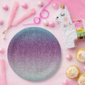 アクアパーガーリープルミントピンクグリッター ペーパープレート (パーティー)