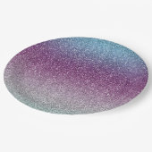 アクアパーガーリープルミントピンクグリッター ペーパープレート (アングル)