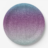 アクアパーガーリープルミントピンクグリッター ペーパープレート (正面)