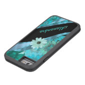 アクアパーソナライズされたかわいらしブルー花柄 Case-Mate iPhoneケース (底)