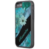 アクアパーソナライズされたかわいらしブルー花柄 Case-Mate iPhoneケース (裏面左)