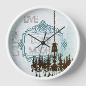 アクアパーソナライズされたとブラウンシャンデリア時計 壁時計 (正面)