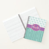 アクアパーソナライズされたとラベンダー ノートブック (内部)