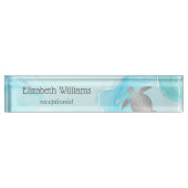 アクアパーソナライズされたウミガメ デスクネームプレート (正面)