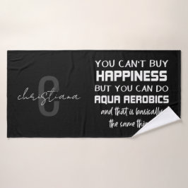 アクアパーソナライズされたエアロビクスは幸福おもしろい バスタオル