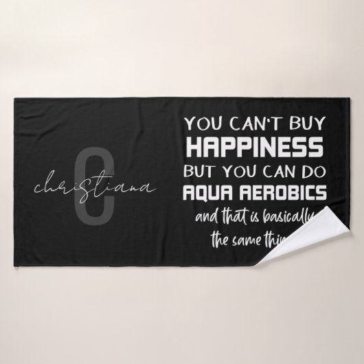 アクアパーソナライズされたエアロビクスは幸福おもしろい バスタオル (バスタオル)