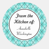 アクアパーソナライズされたキッチンベーキングギフトラベルシール ラウンドシール (正面)