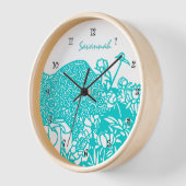 アクアパーソナライズされたクロック – 任意カラー 壁時計 (傾斜)
