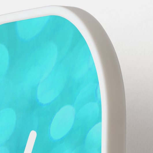 アクアパーソナライズされたグリッターモノグラムの ピックルボールラケット (左詳細)