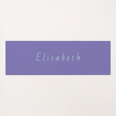 アクアパーソナライズされたグリーンとパープル ヨガマット (裏面(横))