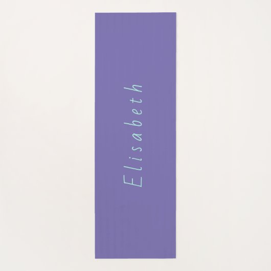 アクアパーソナライズされたグリーンとパープル ヨガマット (裏面)