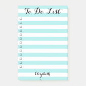 アクアパーソナライズされたストライプのチェックリストの一覧 ポストイット (正面)