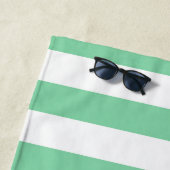 アクアパーソナライズされたストライプのビーチタオル ビーチタオル (インサイチュ)