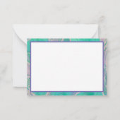 アクアパーソナライズされたピンクワイルドバラ ノートカード (裏面)