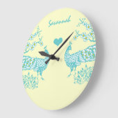 アクアパーソナライズされたピーコック鳥の壁時計 ラージ壁時計 (傾斜)