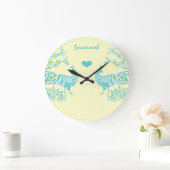 アクアパーソナライズされたピーコック鳥の壁時計 ラージ壁時計 (ホーム)