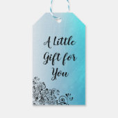 アクアパーソナライズされたブルーサンキューギフトラベル ギフトタグ (裏面)
