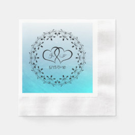 アクアパーソナライズされたブルースクラッチカクテルナプキン 縁ありカクテルナプキン