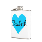 アクアパーソナライズされたブルーハート フラスク (左)