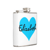 アクアパーソナライズされたブルーハート フラスク (右)