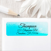 アクアパーソナライズされたブルー差出人住所ラベル ラベル (インサイチュ)