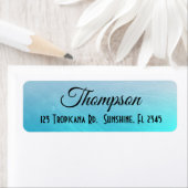 アクアパーソナライズされたブルー差出人住所ラベル ラベル (インサイチュ)