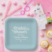 アクアパーソナライズされたブルー結婚ズブライダルシャワー ペーパープレート (パーティー)