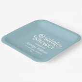 アクアパーソナライズされたブルー結婚ズブライダルシャワー ペーパープレート (傾斜あり)