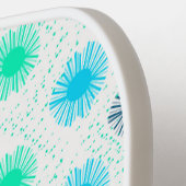 アクアパーソナライズされたミッドセンチュリーモダンモノグラムの ピックルボールラケット (左詳細)