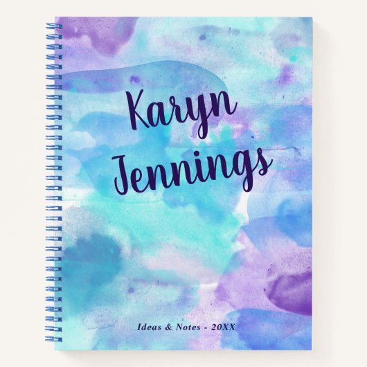 アクアパープルウォーターの色の追加の名前 ノートブック (正面)