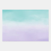 アクアパープルグラデーションウォーターカラーレオパード印刷 ラッピングペーパーシート (正面2)