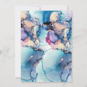 アクアパープルゴールドの誕生日パーティー招待状 招待状 (裏面)