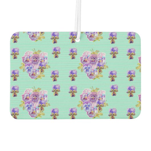 アクアパープルパンジーフローラフラワーカーエアーフレッシュナー カーエアーフレッシュナー (裏面)