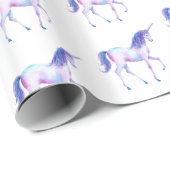 アクアパープルホワイトユニコーン ラッピングペーパー (ロールコーナー)